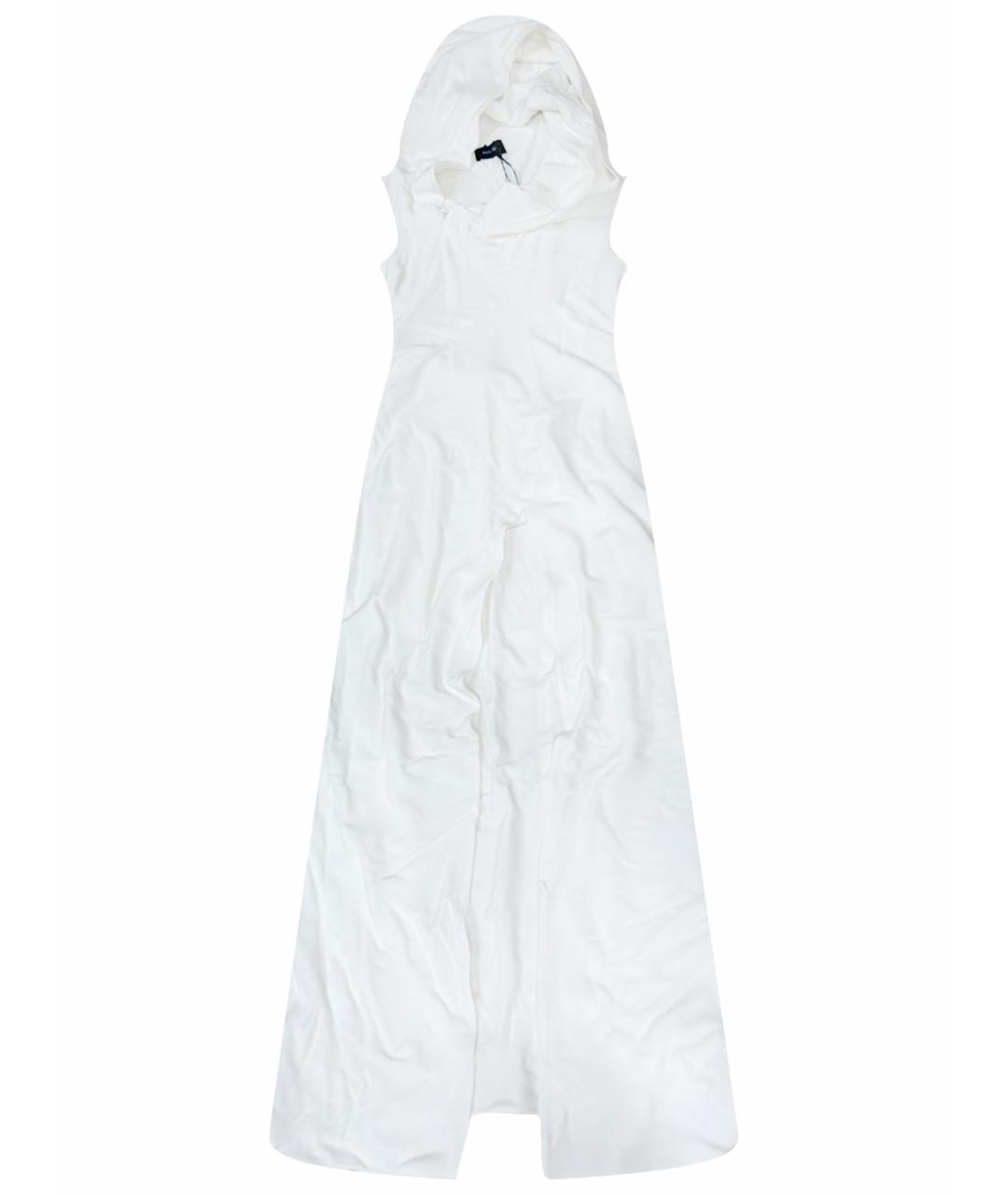 MUGLER Белое вискозное коктейльное платье, фото 1