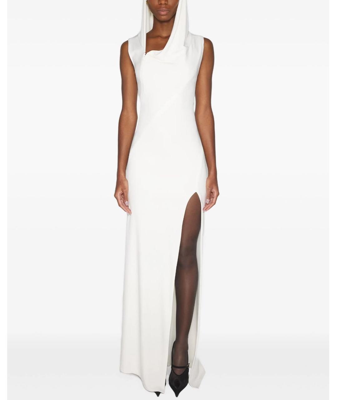 MUGLER Белое вискозное коктейльное платье, фото 2