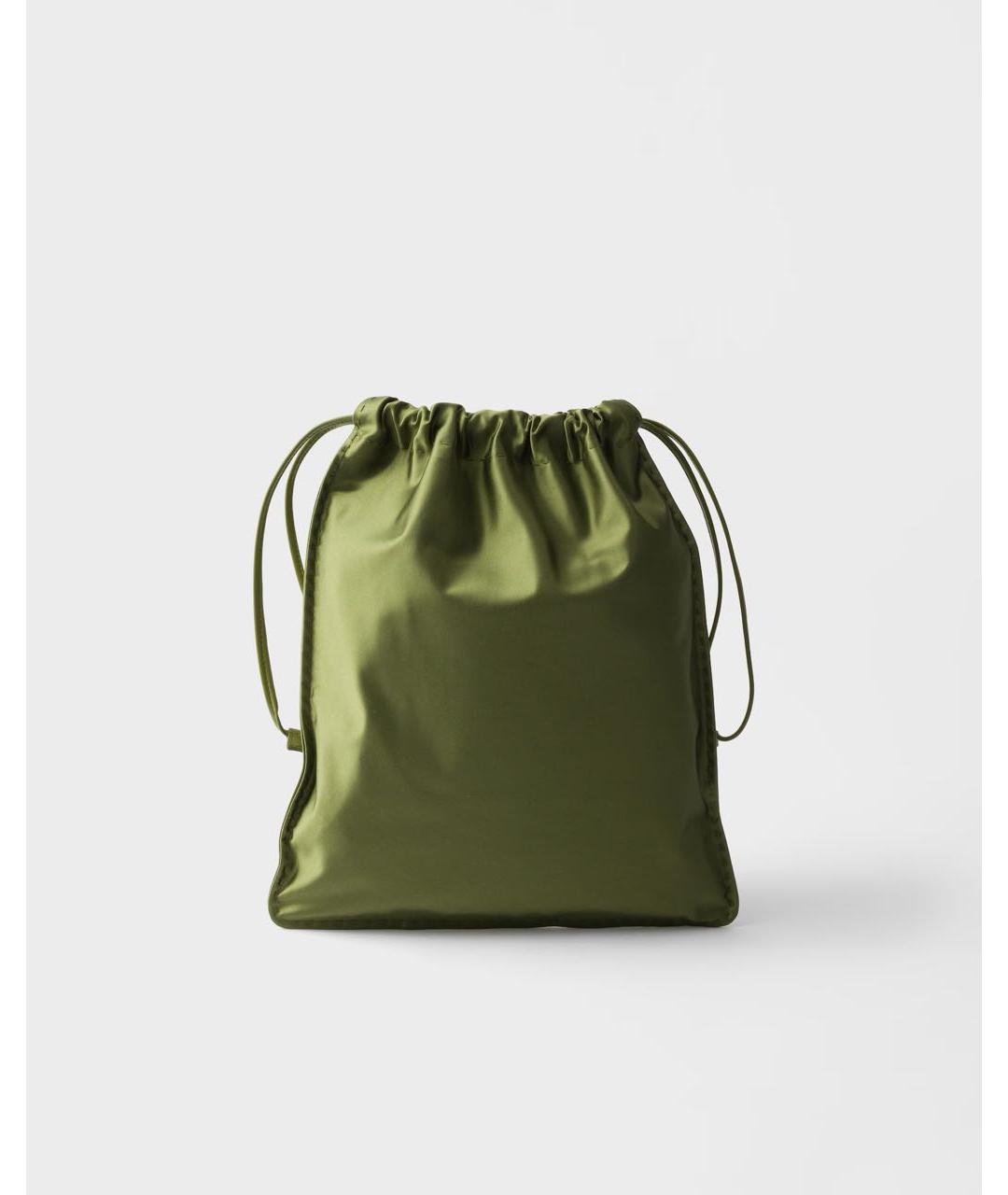 PRADA Зеленая шелковая сумка с короткими ручками, фото 4