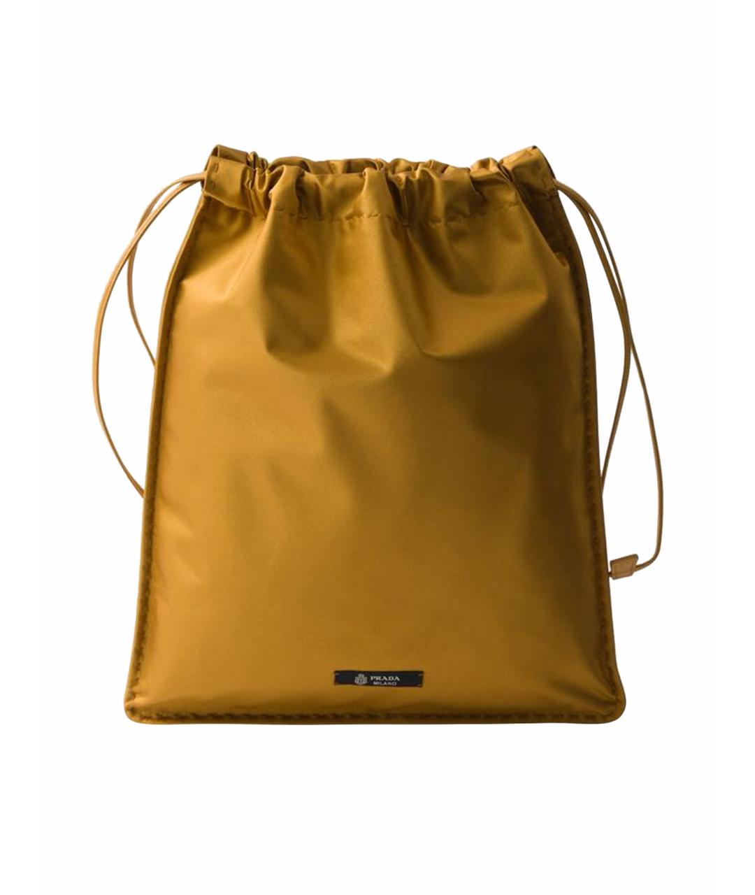 PRADA Горчичная шелковая сумка с короткими ручками, фото 1