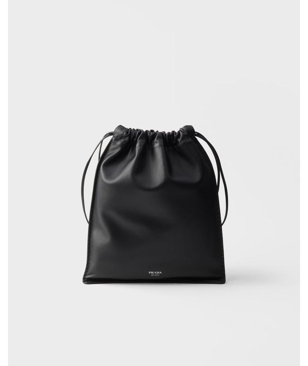 PRADA Черная кожаная сумка с короткими ручками, фото 5