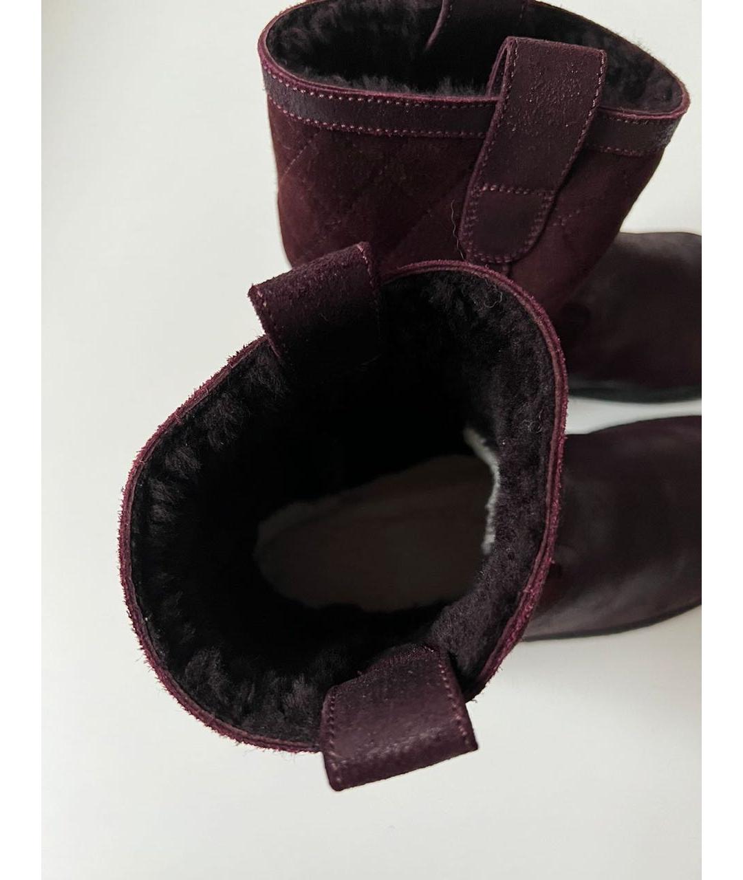 CHANEL Бордовые полусапоги, фото 7