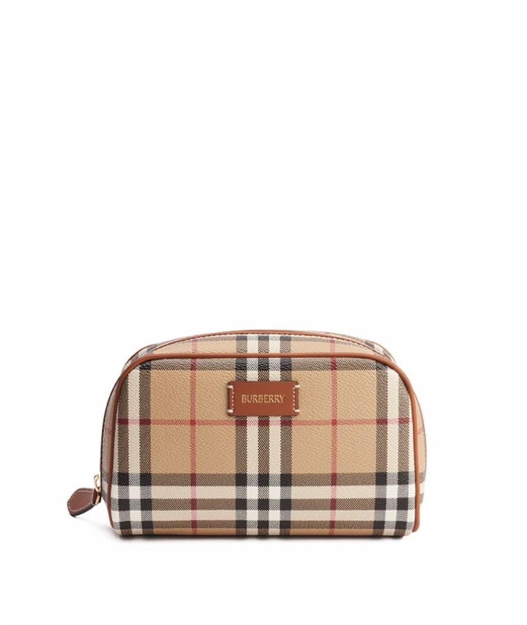 BURBERRY Бежевая кожаная косметичка, фото 9