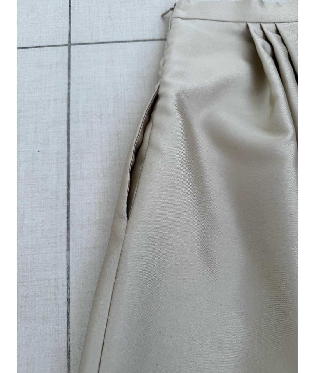 MAX MARA Золотая юбка миди, фото 5