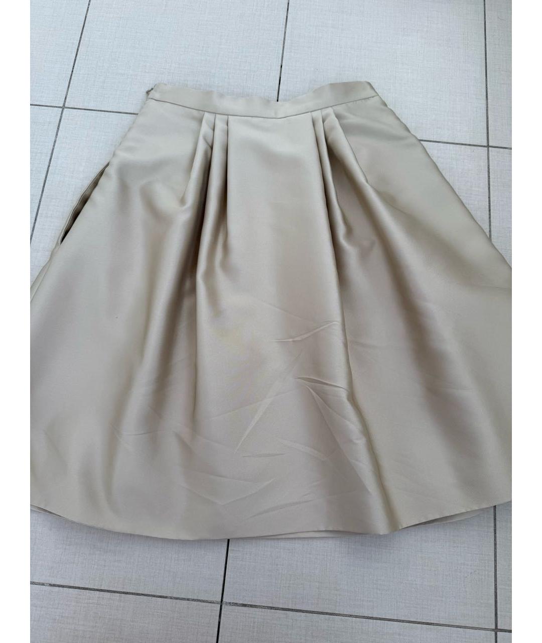 MAX MARA Золотая юбка миди, фото 2