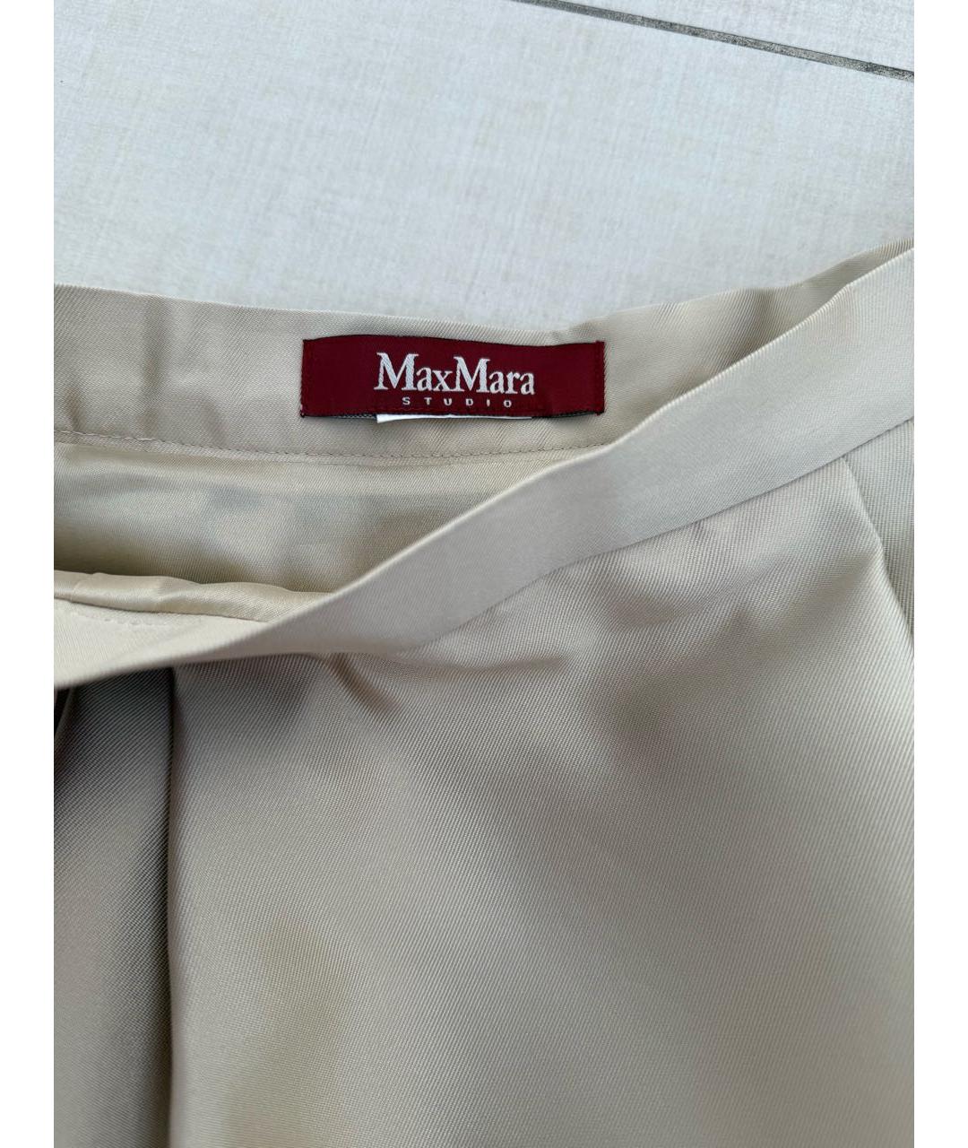 MAX MARA Золотая юбка миди, фото 3