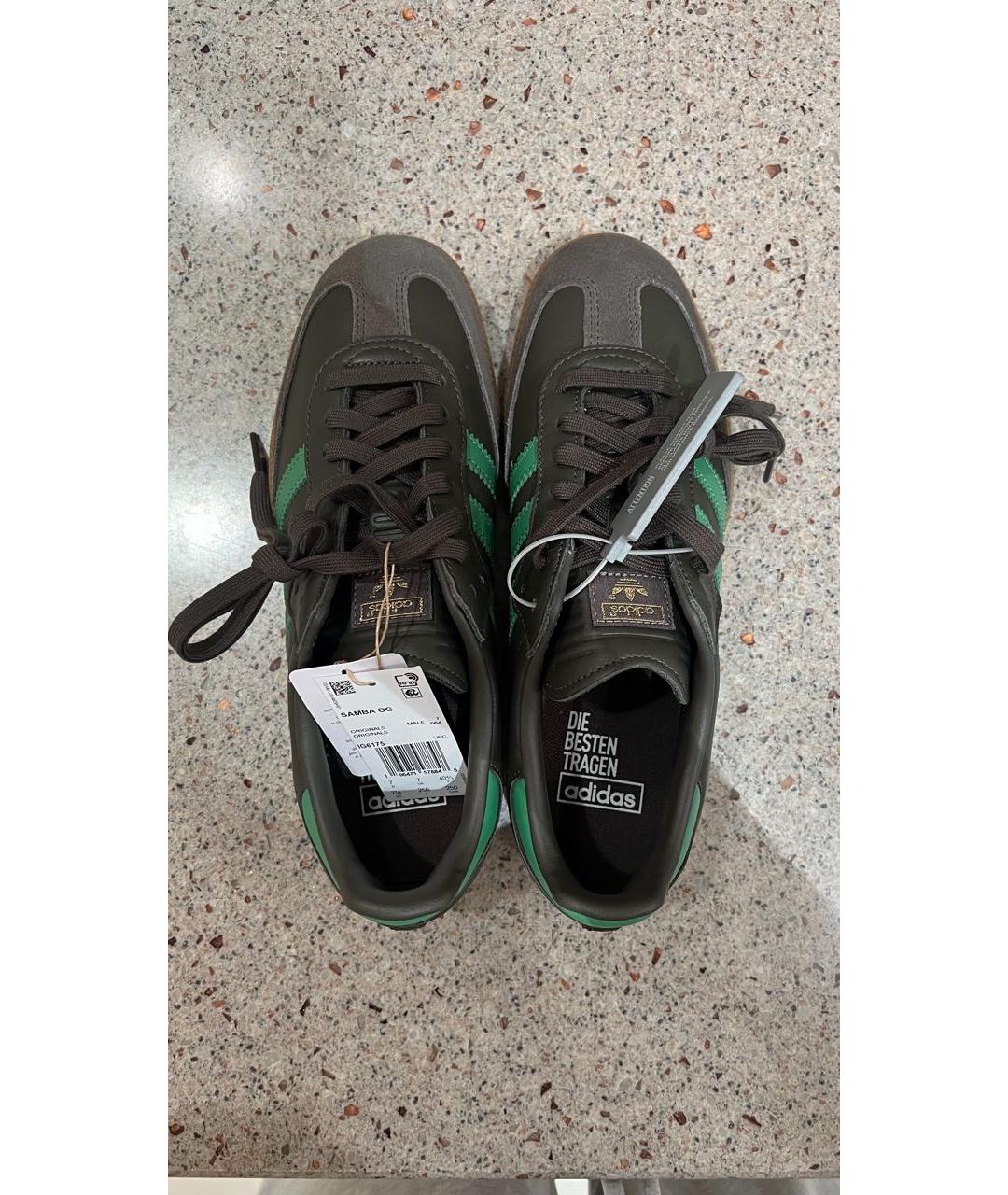 ADIDAS Коричневые кожаные кеды, фото 3