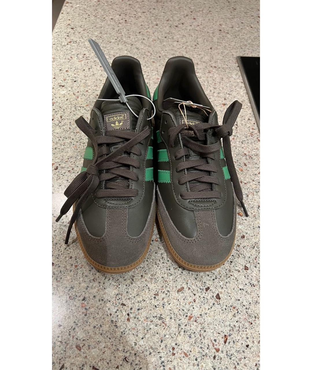 ADIDAS Коричневые кожаные кеды, фото 2