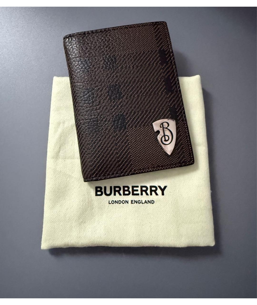 BURBERRY Коричневый кожаный кардхолдер, фото 8