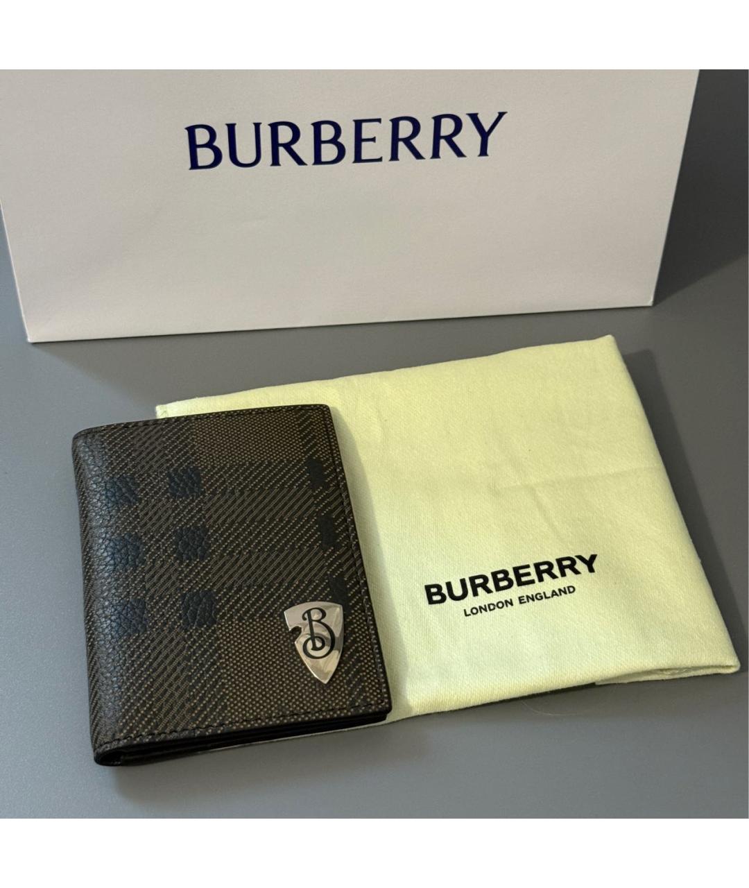 BURBERRY Коричневый кожаный кардхолдер, фото 2