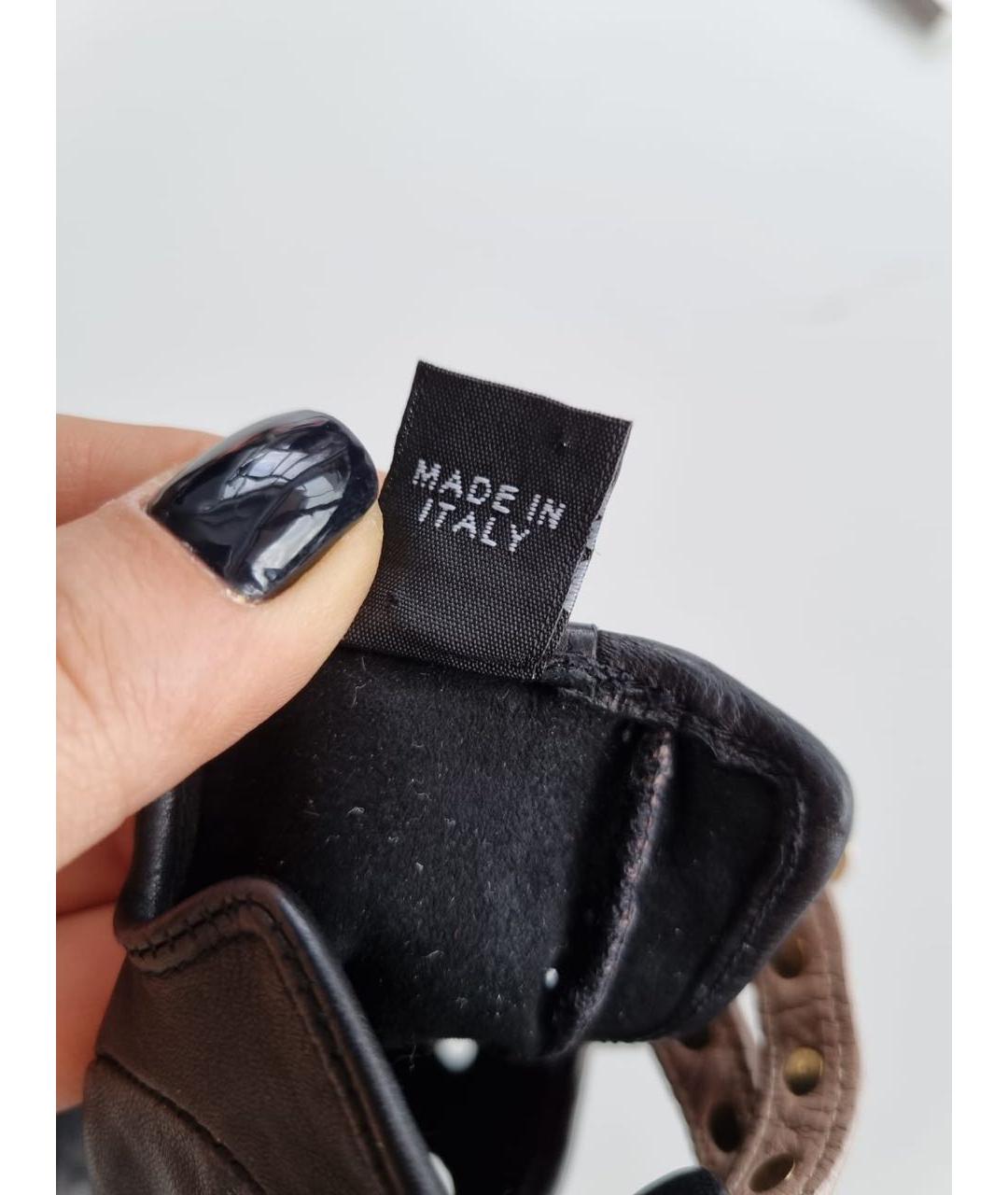 VALENTINO Черные кожаные перчатки, фото 4