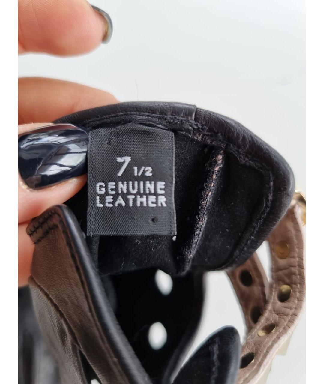 VALENTINO Черные кожаные перчатки, фото 3