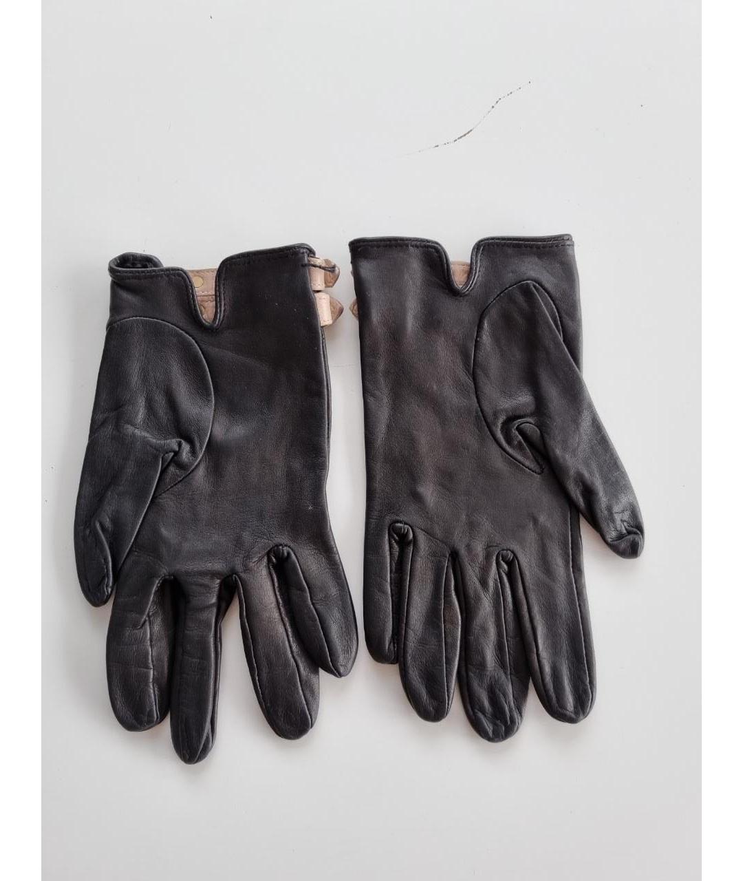 VALENTINO Черные кожаные перчатки, фото 2