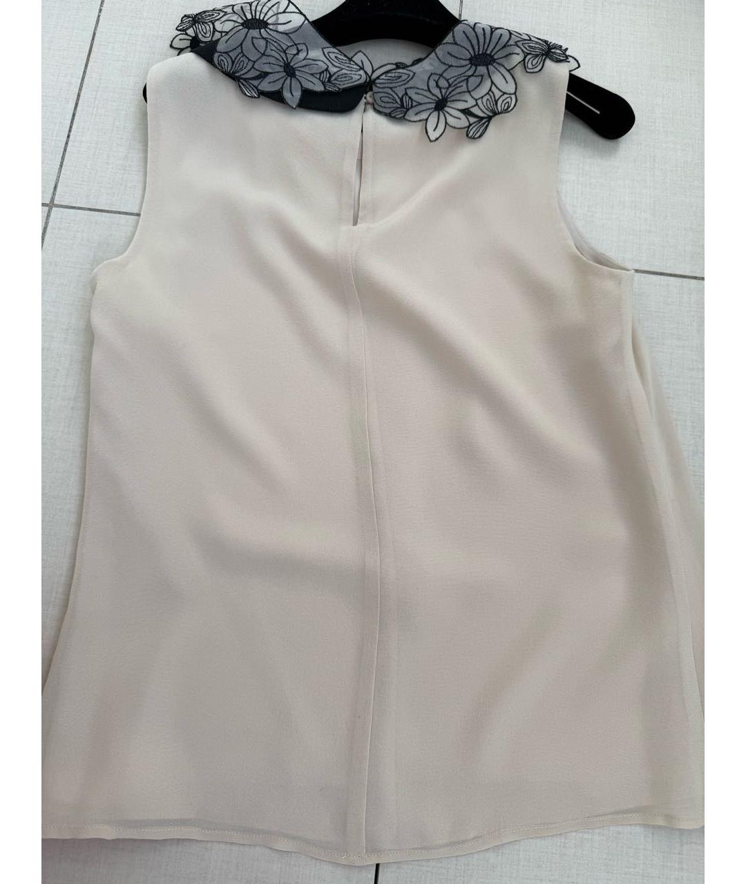 MAX MARA Бежевая шифоновая блузы, фото 2