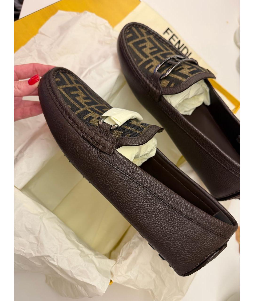 FENDI Коричневые лоферы, фото 5