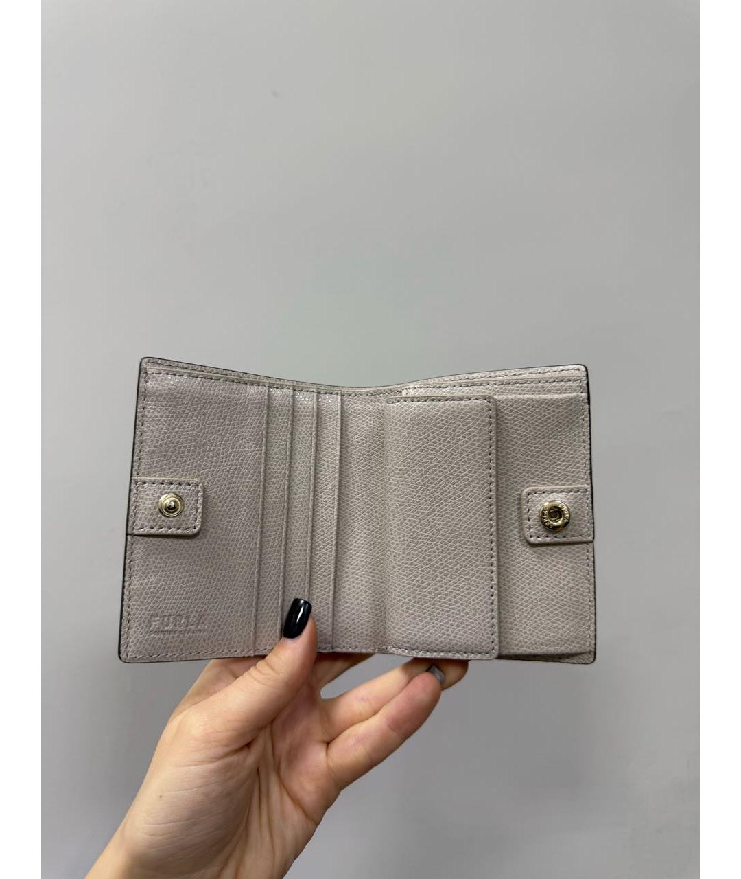 FURLA Серый кожаный кошелек, фото 3