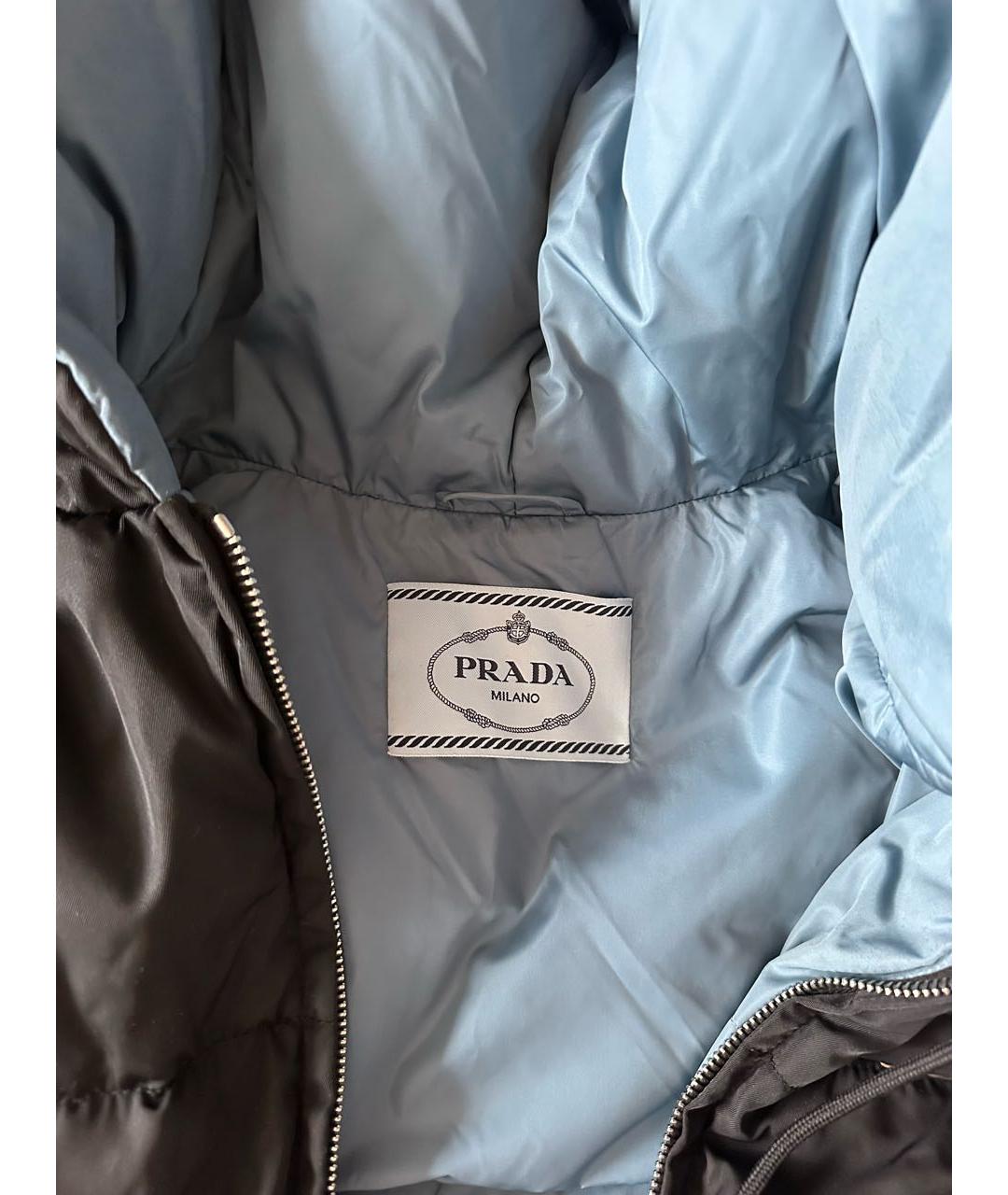 PRADA Черный полиамидовый пуховик, фото 3