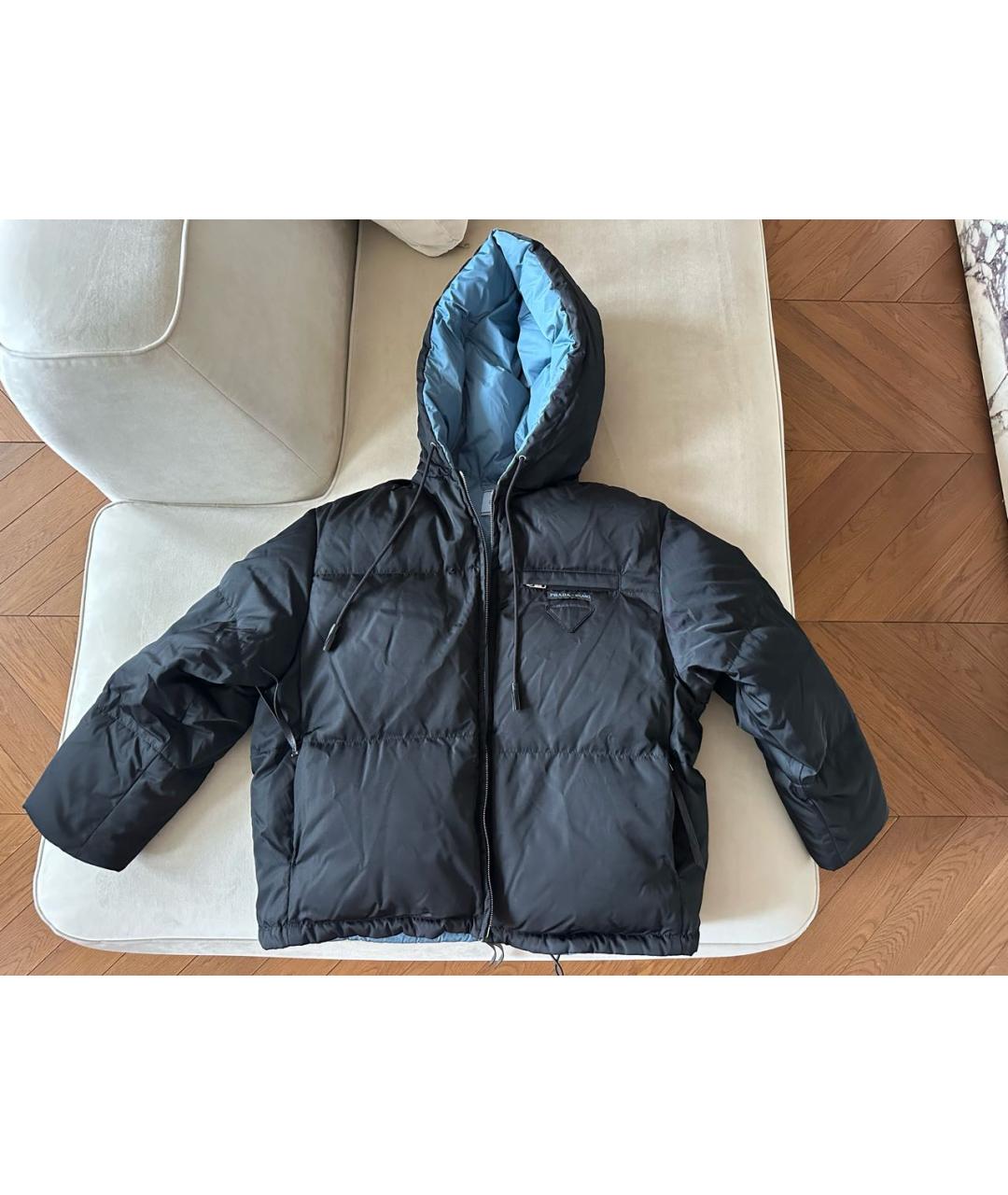 PRADA Черный полиамидовый пуховик, фото 9