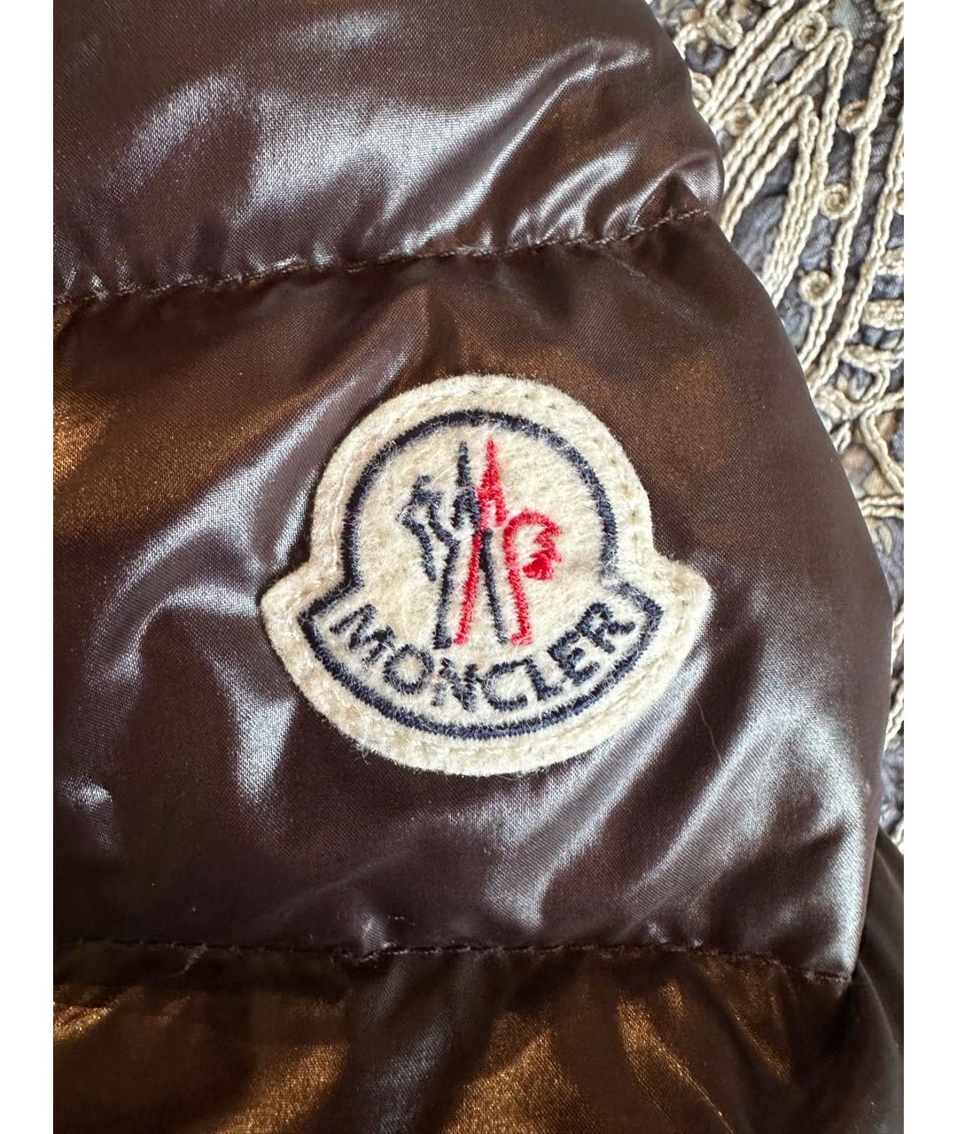 MONCLER Коричневый полиамидовый пуховик, фото 4