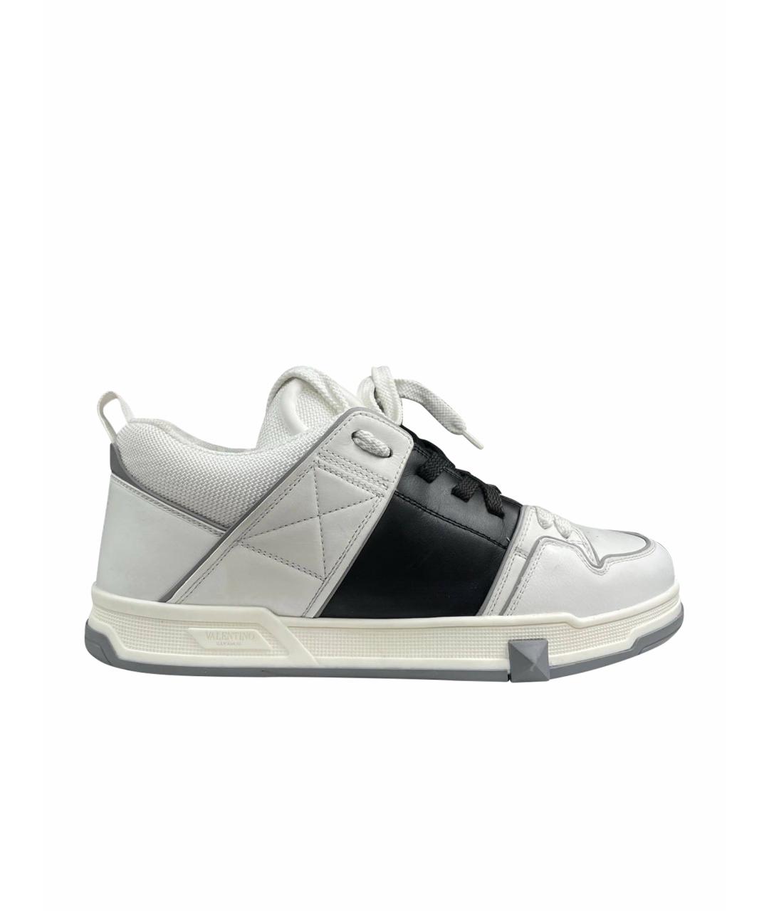 VALENTINO Белые кожаные низкие кроссовки / кеды, фото 1
