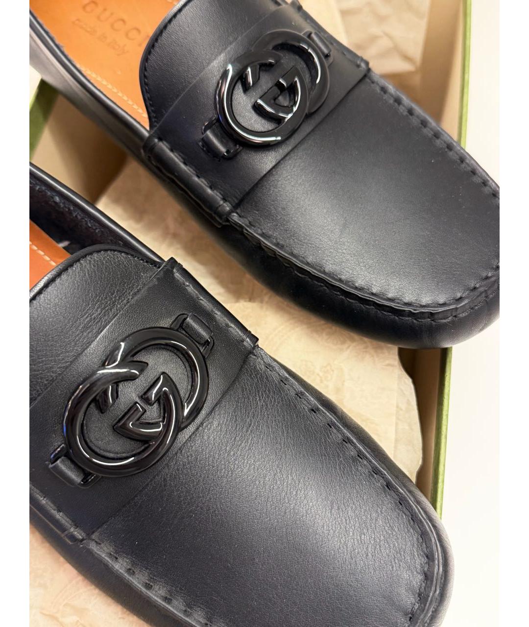 GUCCI Черные кожаные мокасины, фото 3
