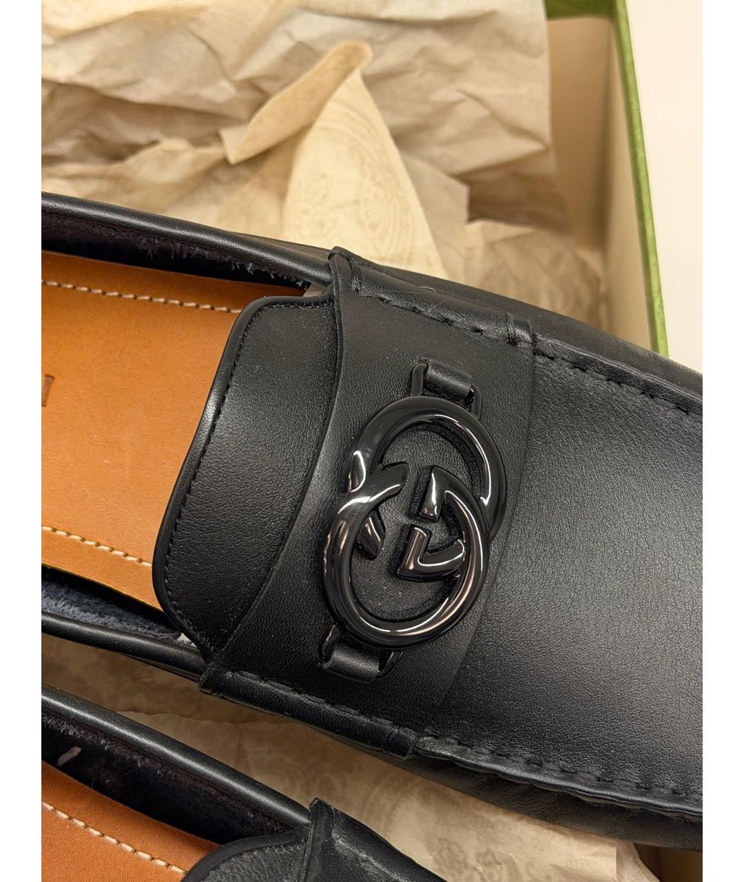 GUCCI Черные кожаные мокасины, фото 6
