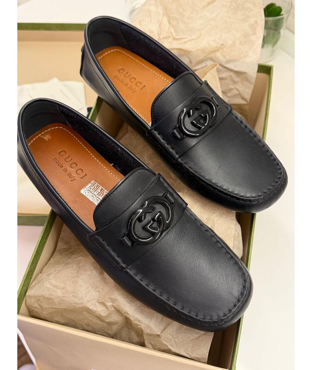 GUCCI Черные кожаные мокасины, фото 7