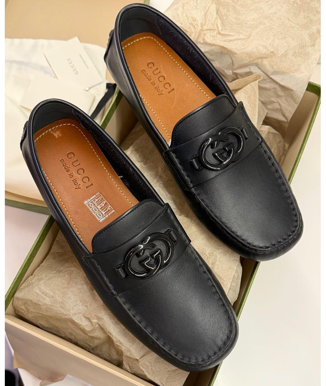 GUCCI Черные кожаные мокасины, фото 2