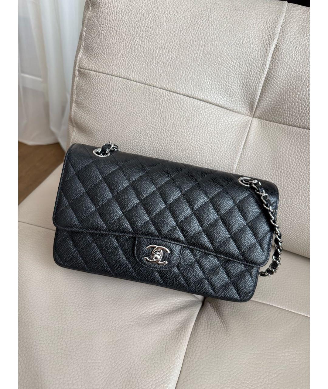 CHANEL Черная кожаная сумка через плечо, фото 6