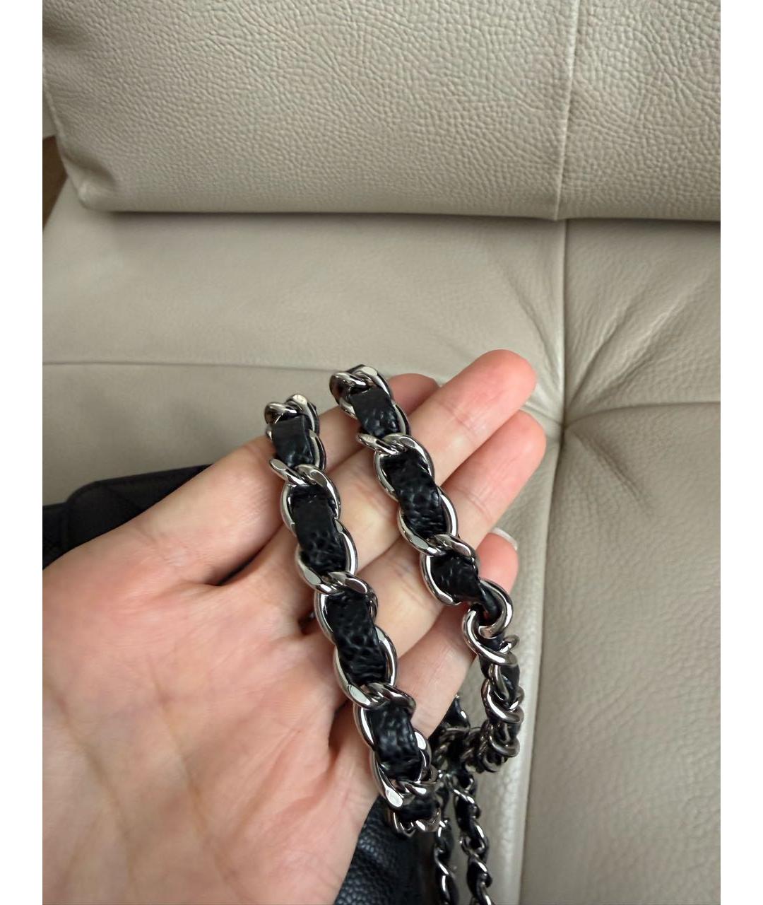 CHANEL Черная кожаная сумка через плечо, фото 5