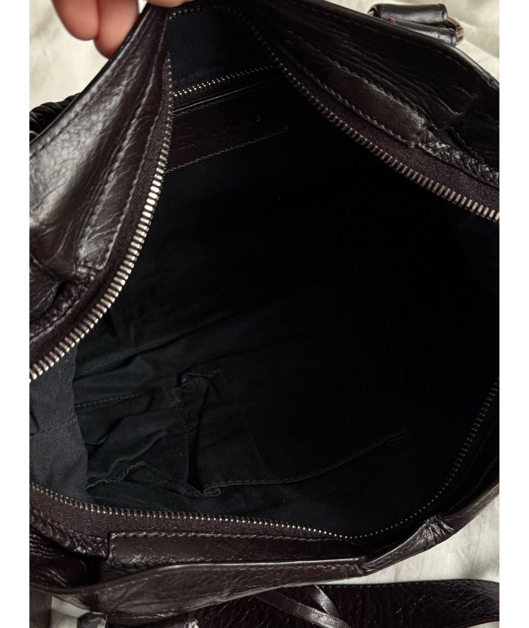 BALENCIAGA Коричневая кожаная сумка с короткими ручками, фото 8