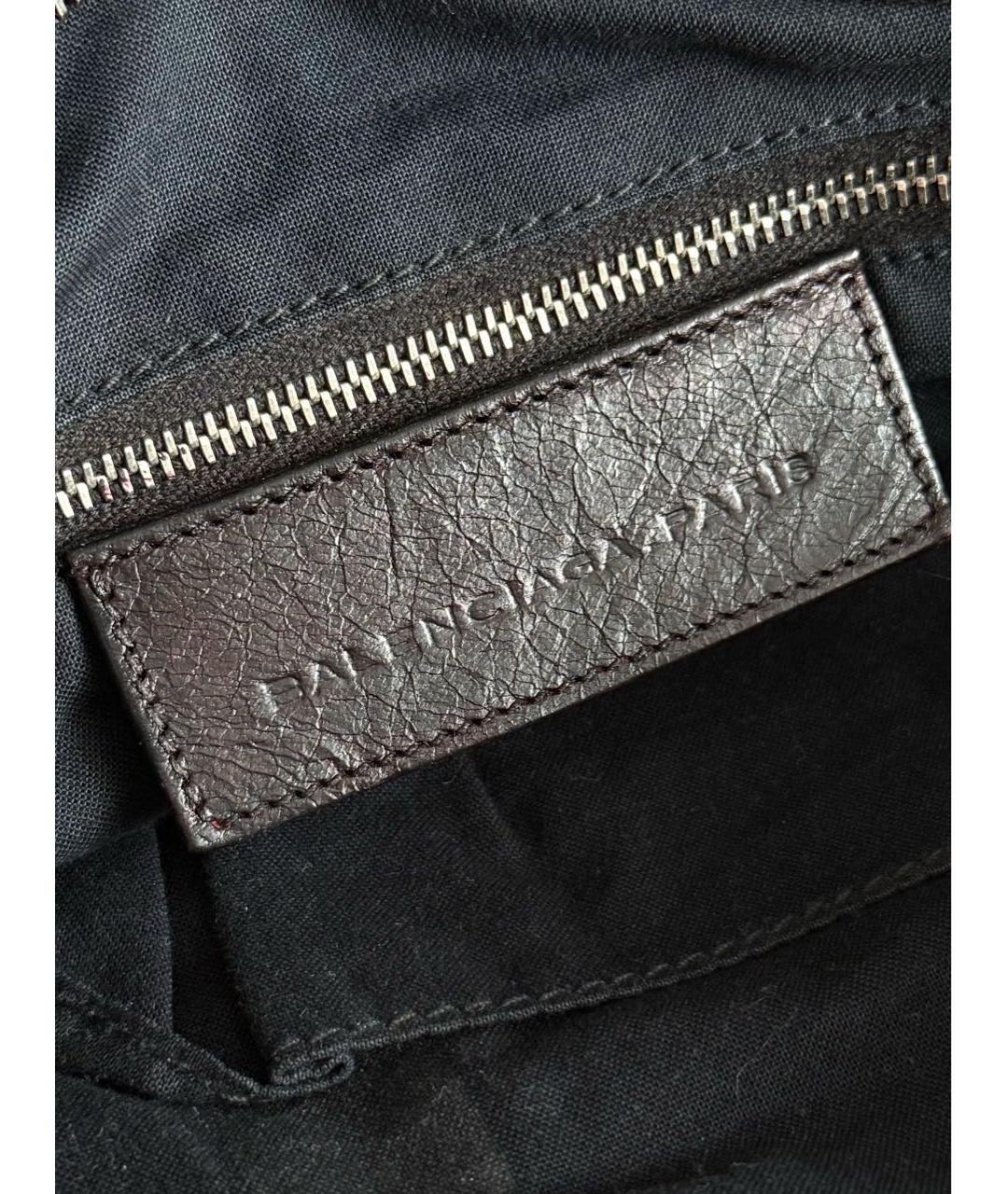 BALENCIAGA Коричневая кожаная сумка с короткими ручками, фото 6