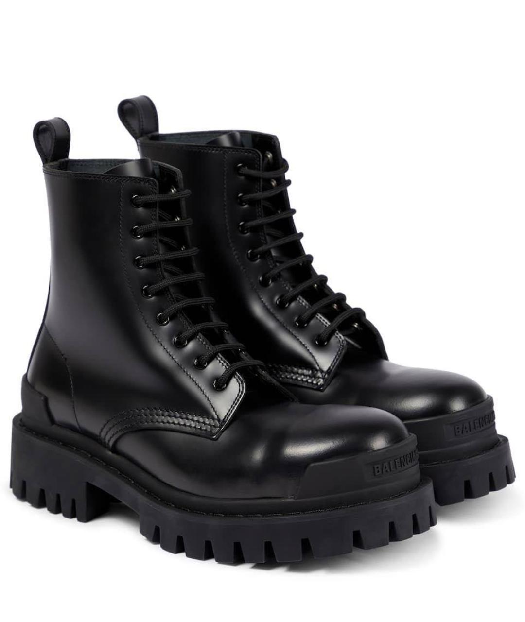 BALENCIAGA Черные кожаные ботинки, фото 2