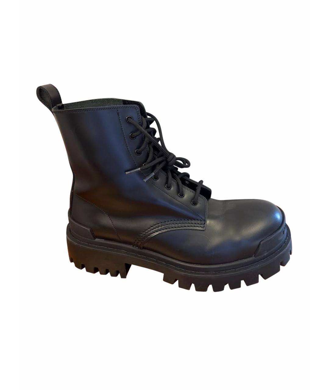 BALENCIAGA Черные кожаные ботинки, фото 6