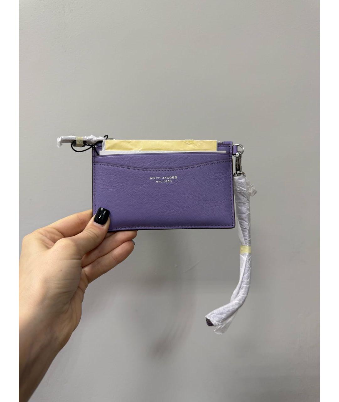 MARC JACOBS Фиолетовый кожаный кардхолдер, фото 4