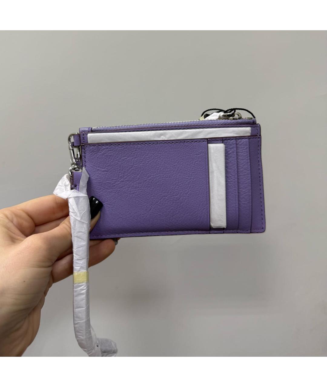 MARC JACOBS Фиолетовый кожаный кардхолдер, фото 3