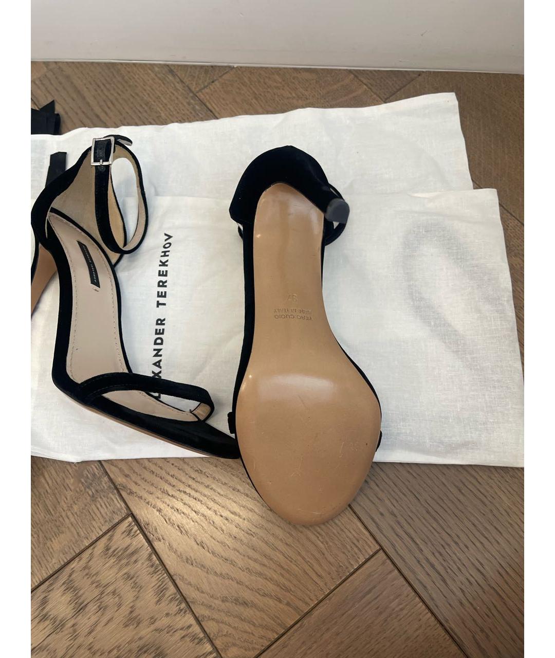 ALEXANDER TEREKHOV Черные бархатные босоножки, фото 6