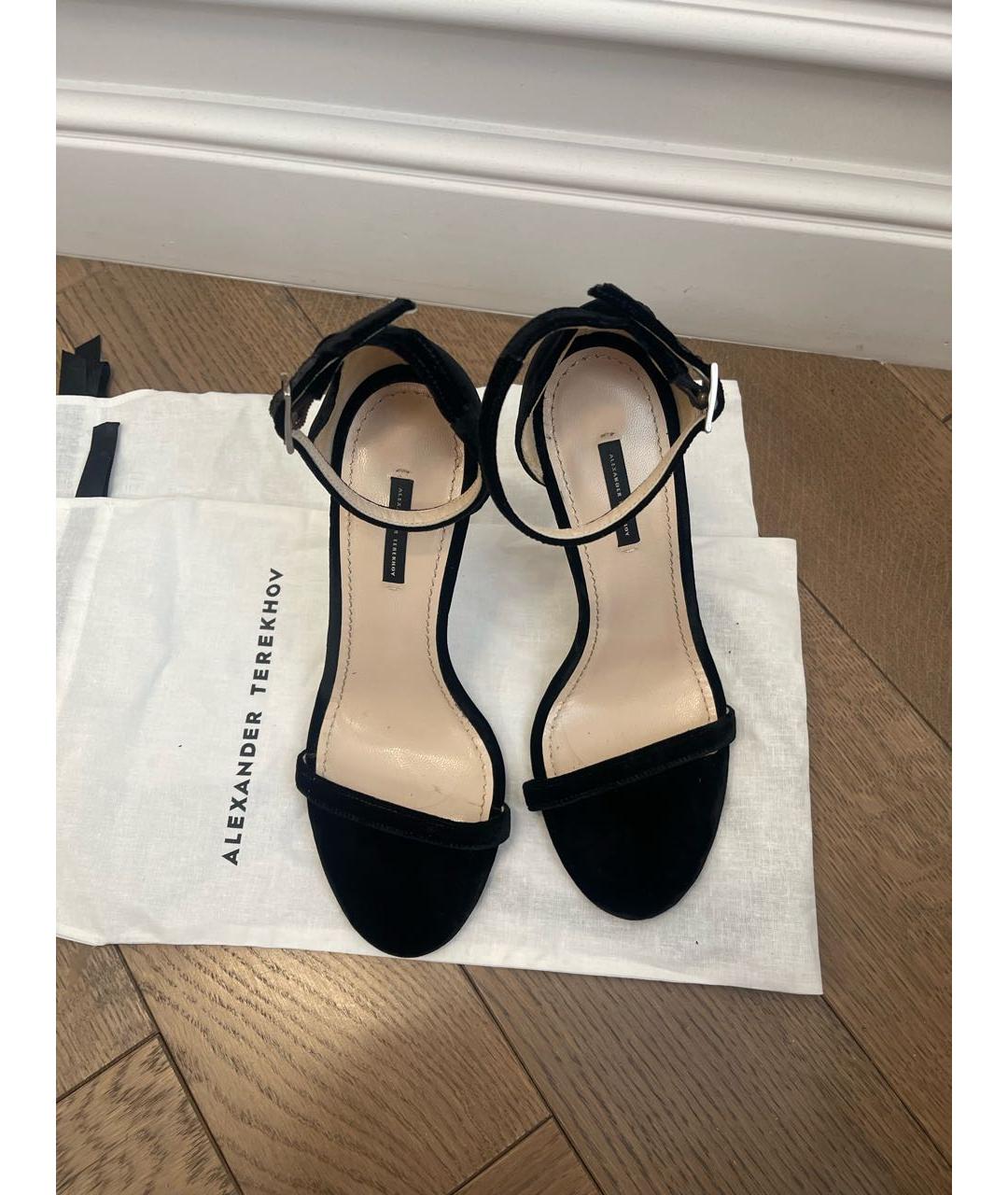 ALEXANDER TEREKHOV Черные бархатные босоножки, фото 2