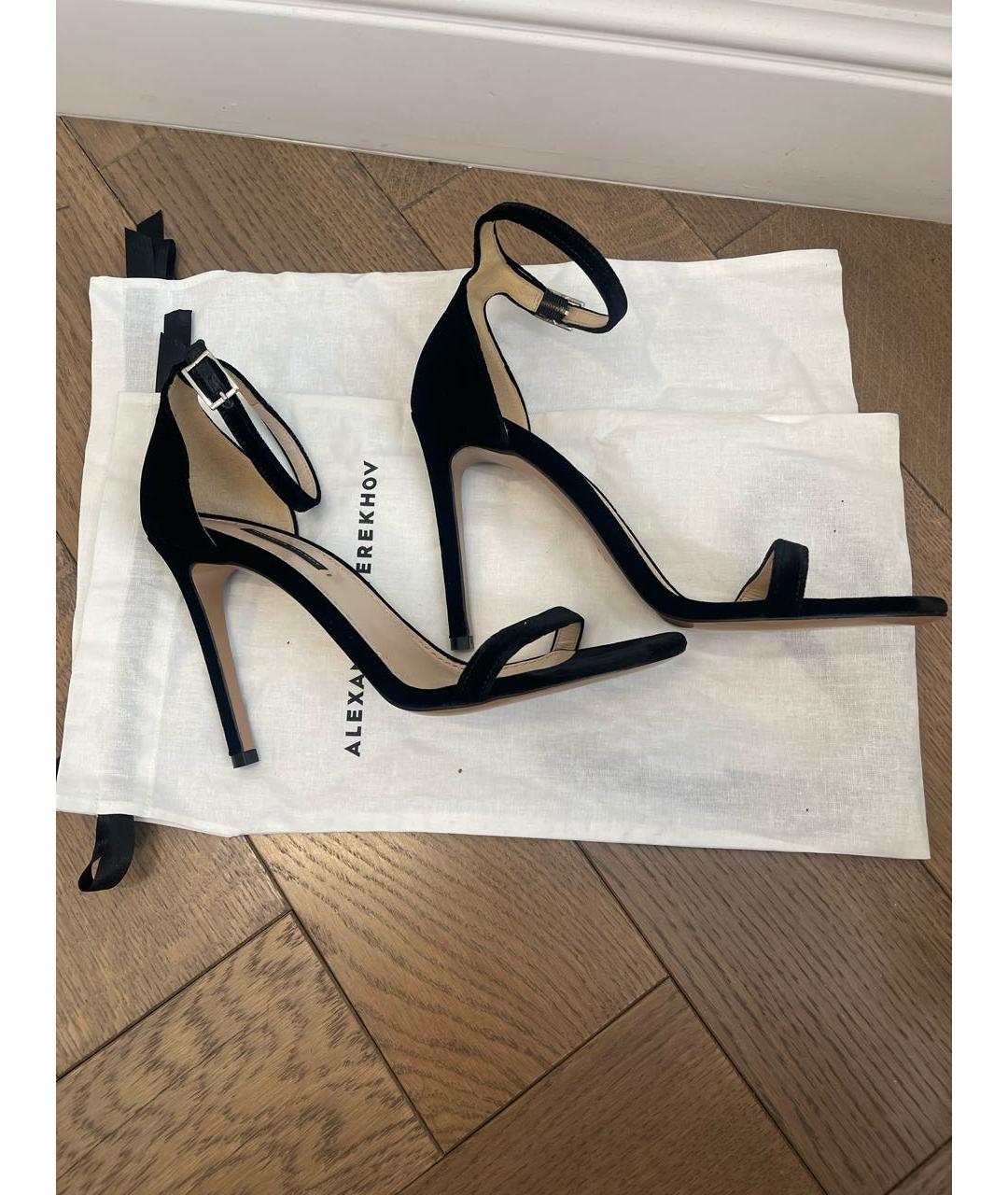 ALEXANDER TEREKHOV Черные бархатные босоножки, фото 4