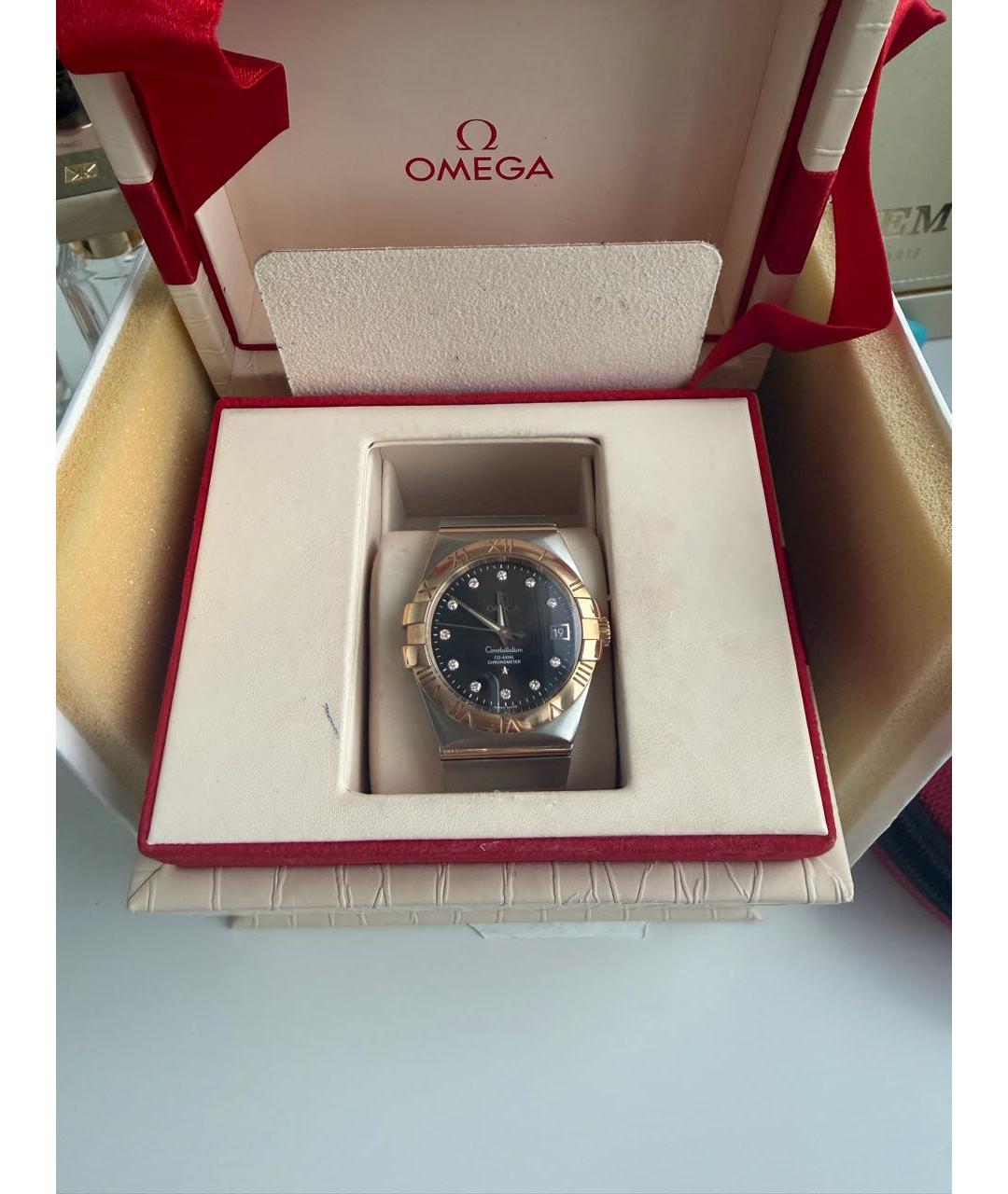 OMEGA Серые металлические часы, фото 8