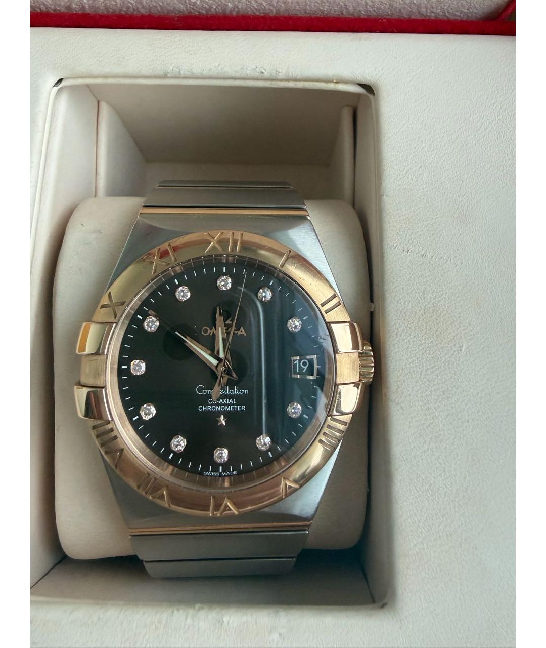 OMEGA Серые металлические часы, фото 5