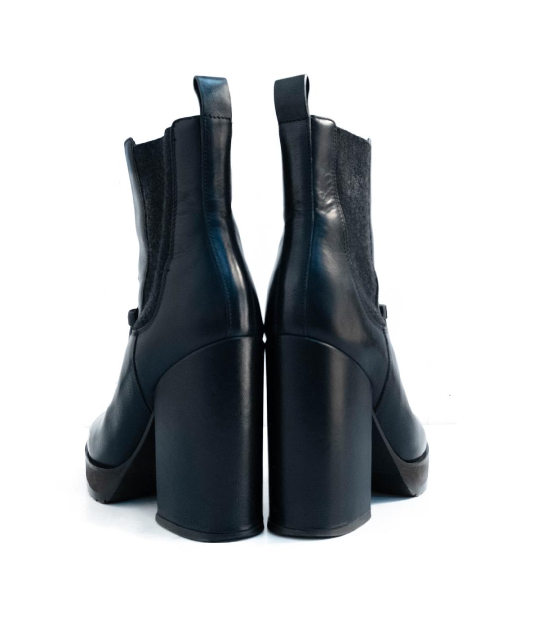 BRUNELLO CUCINELLI Черные кожаные ботильоны, фото 5