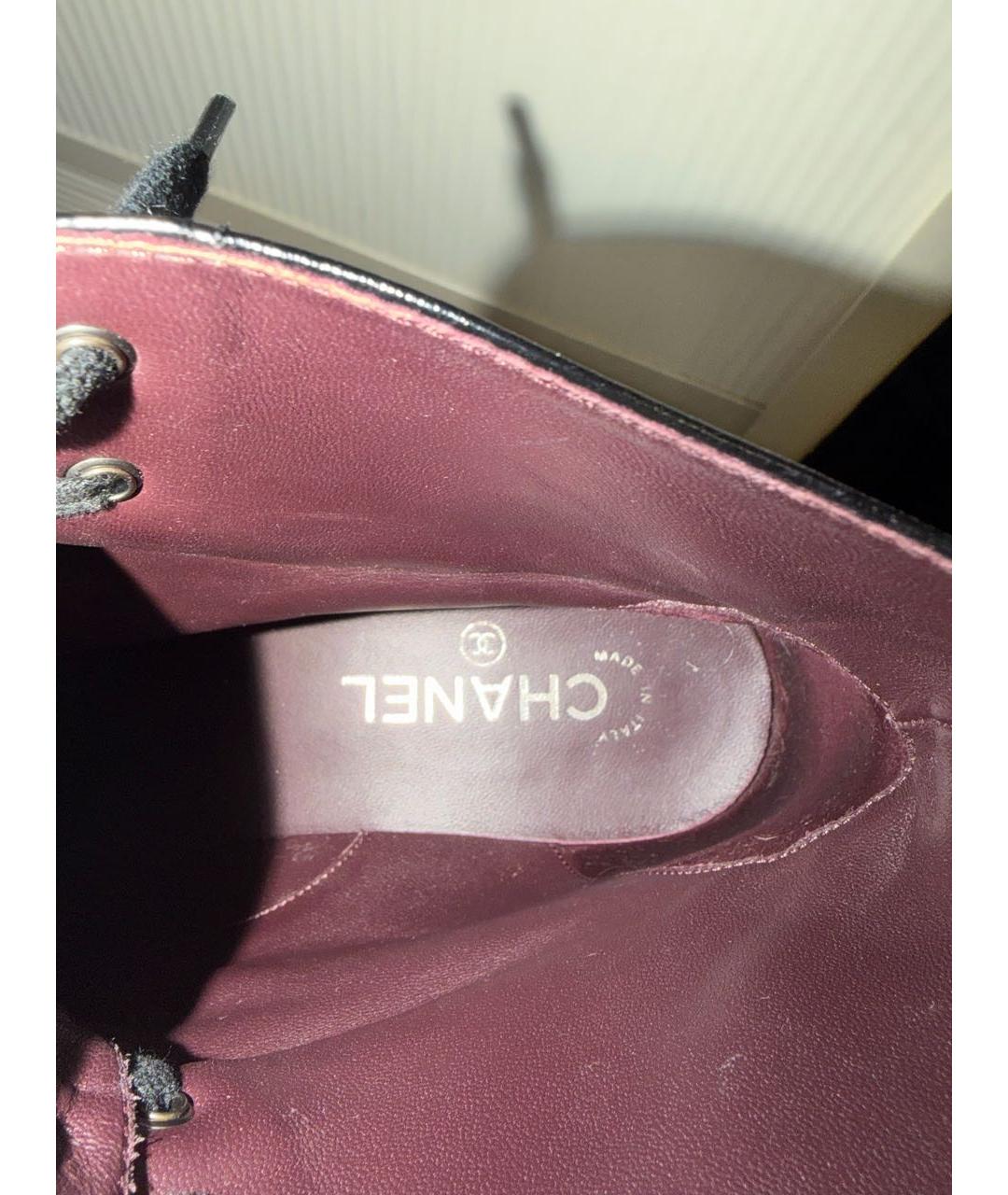 CHANEL Черные кожаные ботинки, фото 4