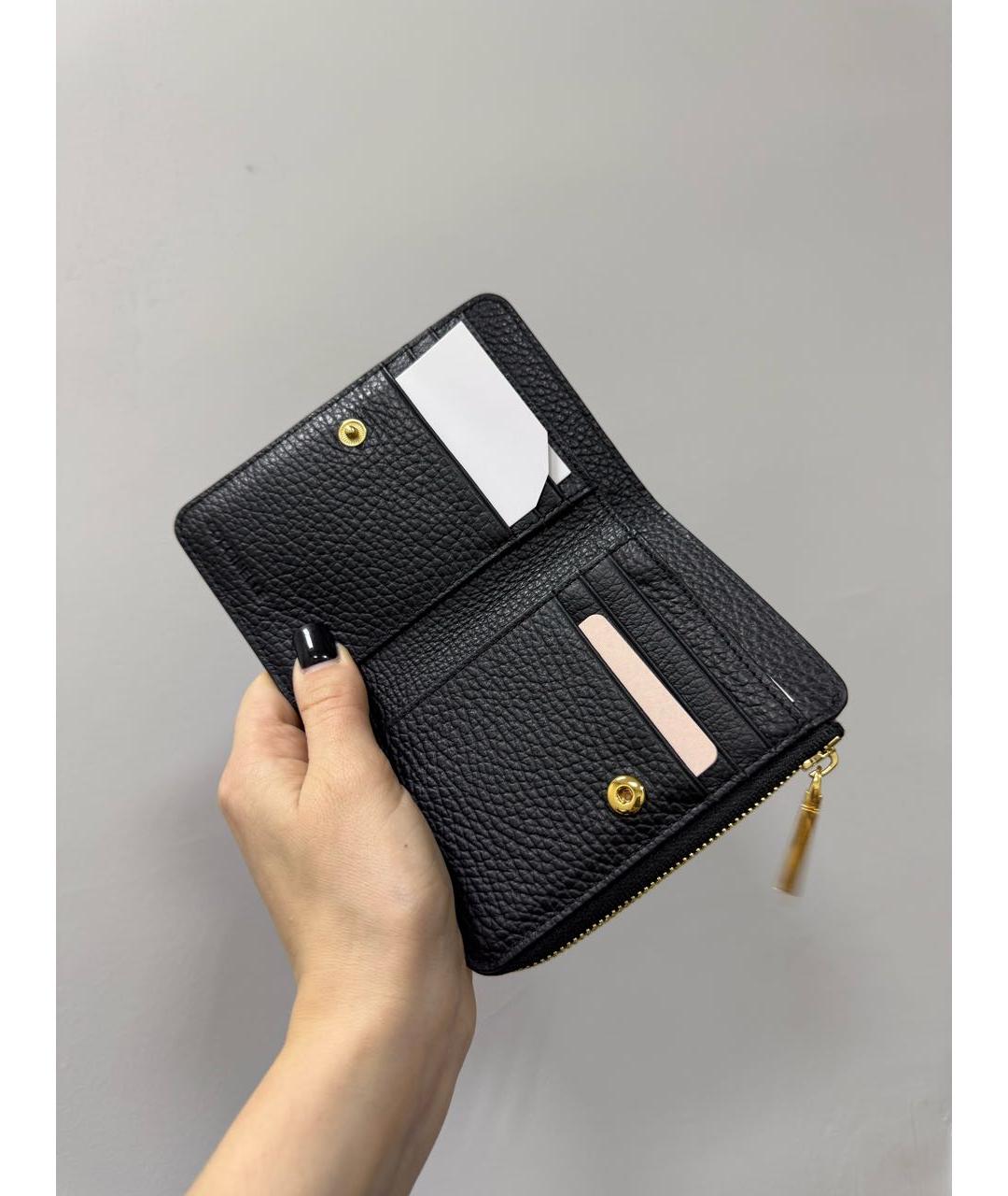COCCINELLE Черный кожаный кошелек, фото 4