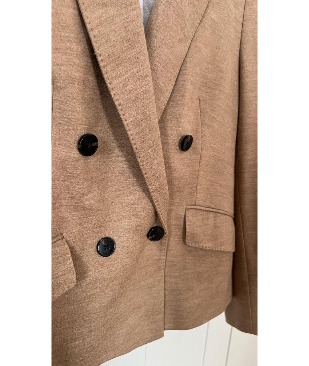 HUGO BOSS Коричневый шерстяной жакет/пиджак, фото 4
