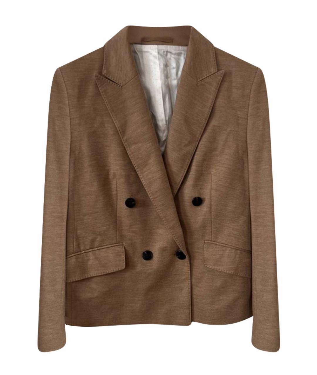 HUGO BOSS Коричневый шерстяной жакет/пиджак, фото 1