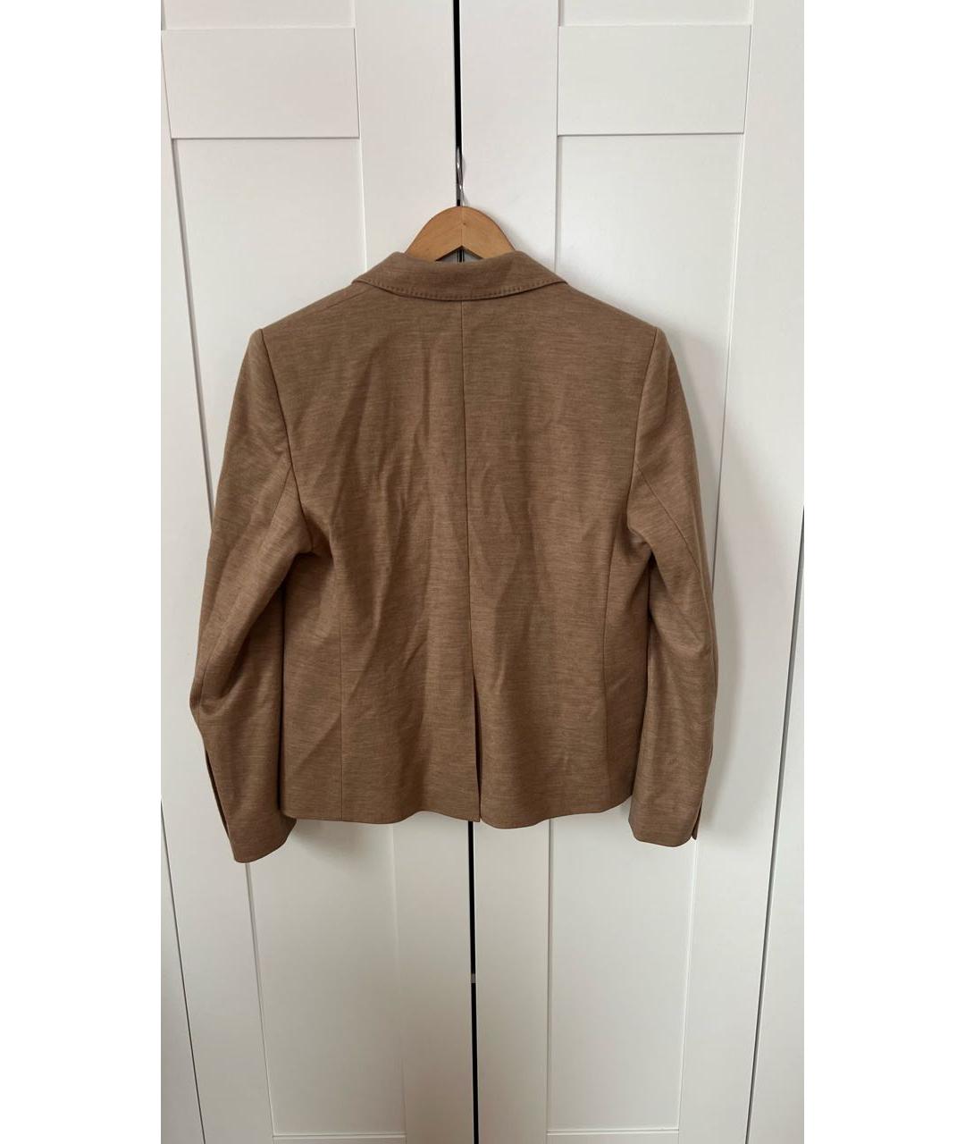 HUGO BOSS Коричневый шерстяной жакет/пиджак, фото 2