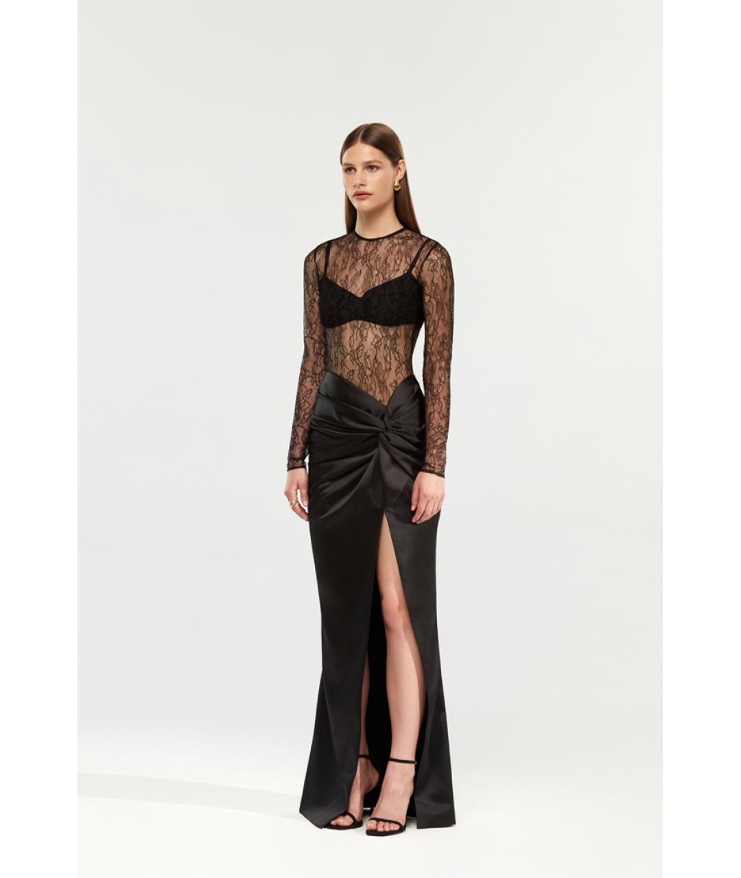 RASARIO Черное атласное платье, фото 4