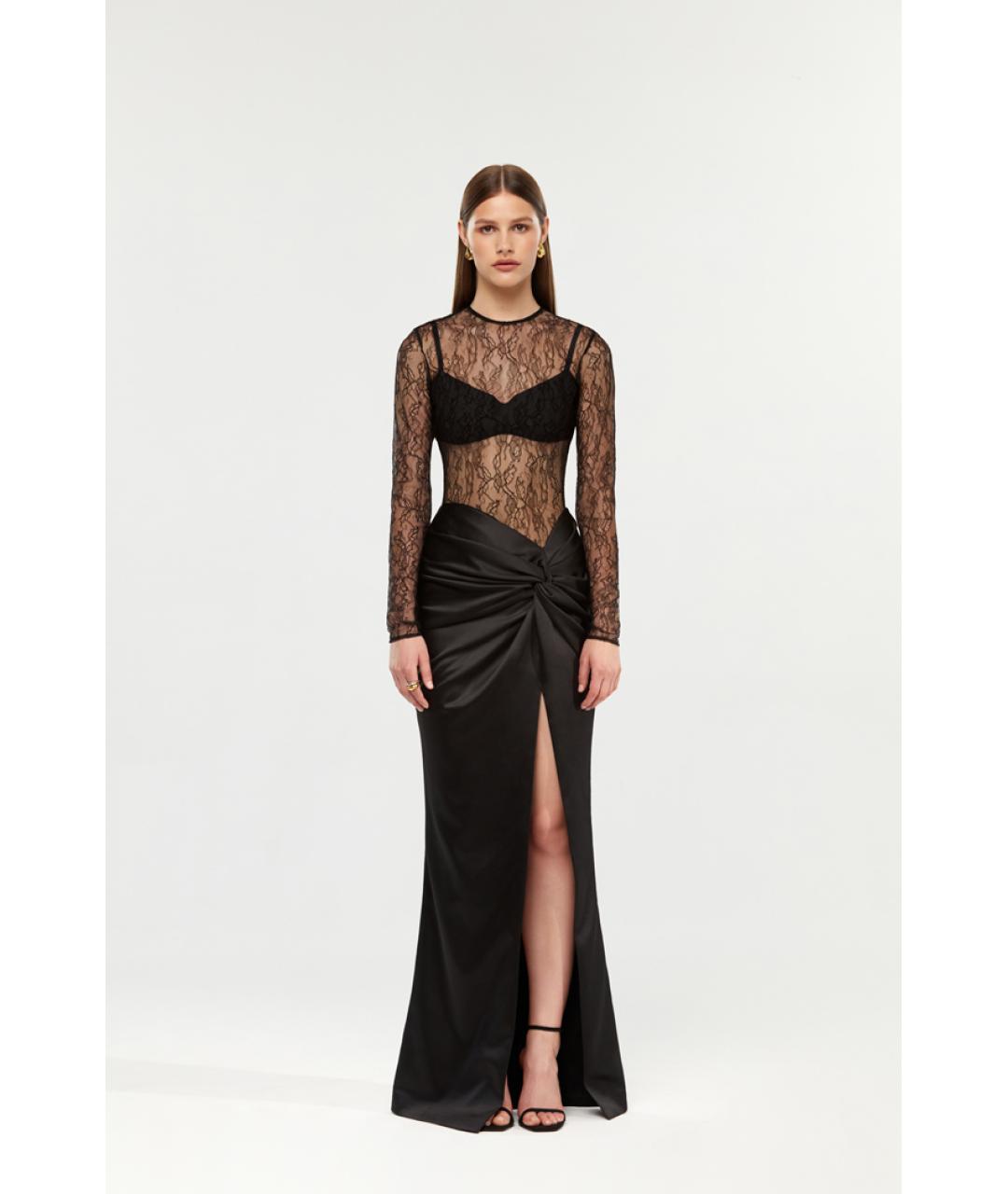 RASARIO Черное атласное платье, фото 3