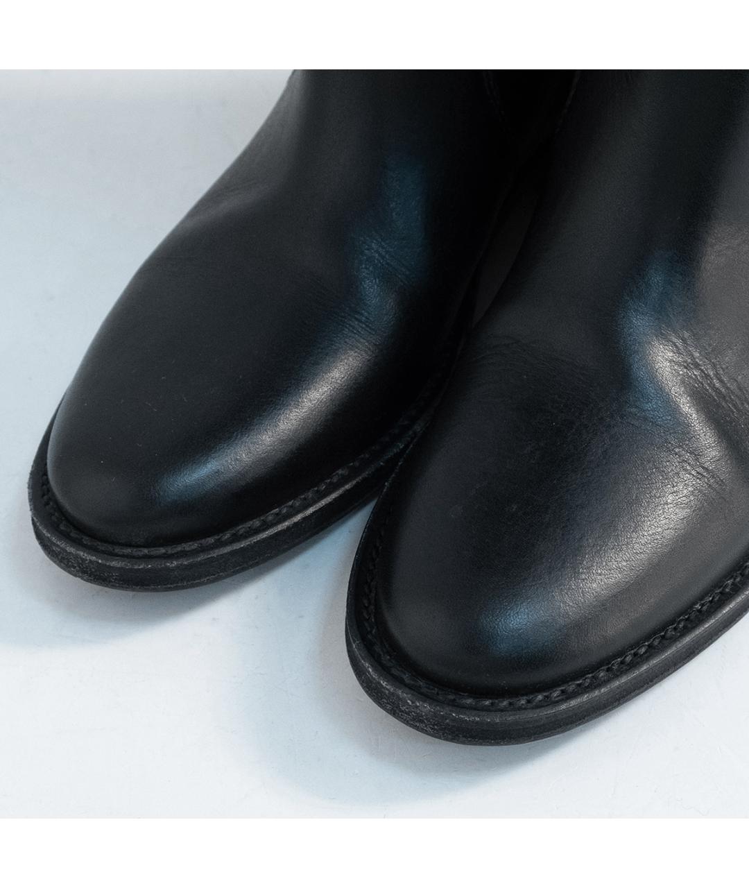 SAINT LAURENT Черные кожаные сапоги, фото 3